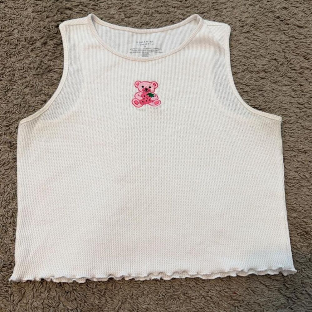 Unbranded Women's Pink and White Vest